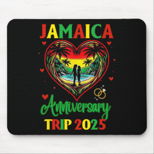 Jamaica Anniversary Trip 2025 Couple Matching Vaca Mouse Pad