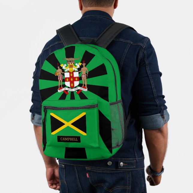 Jamaica Bag, Jamaican Flag fashion / Patriots Printed Backpack (Insitu (Model))