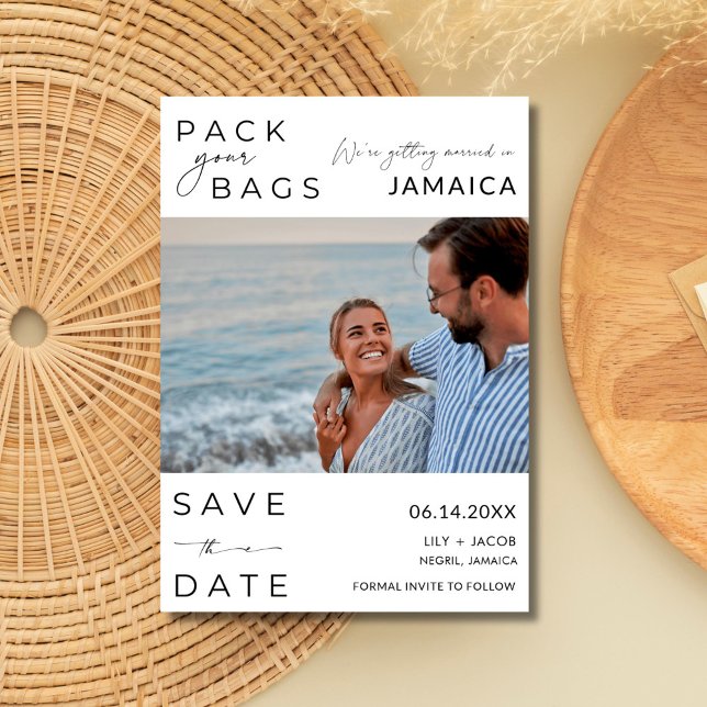 Jamaica Beach Destination Photo Wedding Save The Date (Jamaica Beach Destination Photo Wedding Save The Date)