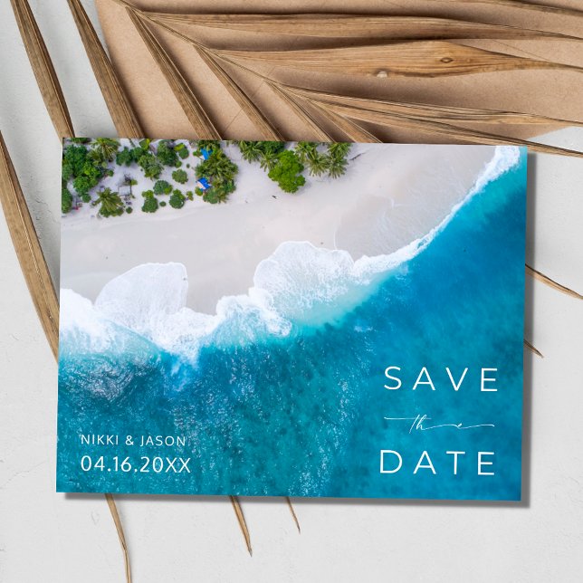 Jamaica Beach Destination Wedding Save the Date Announcement Postcard (Jamaica Beach Destination Wedding Save the Date  Postcard)