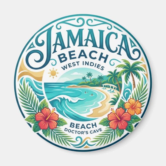 Jamaica Beach Magnet (Front)
