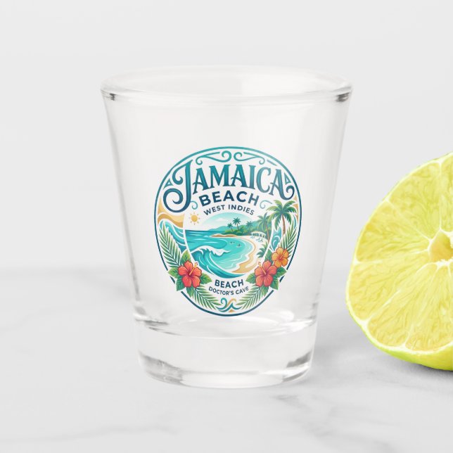 Jamaica Beach Shot Glass (Front)
