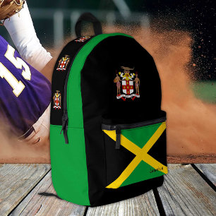 Jamaica, Black backpack, Jamaican Flag / patriotic Printed Backpack