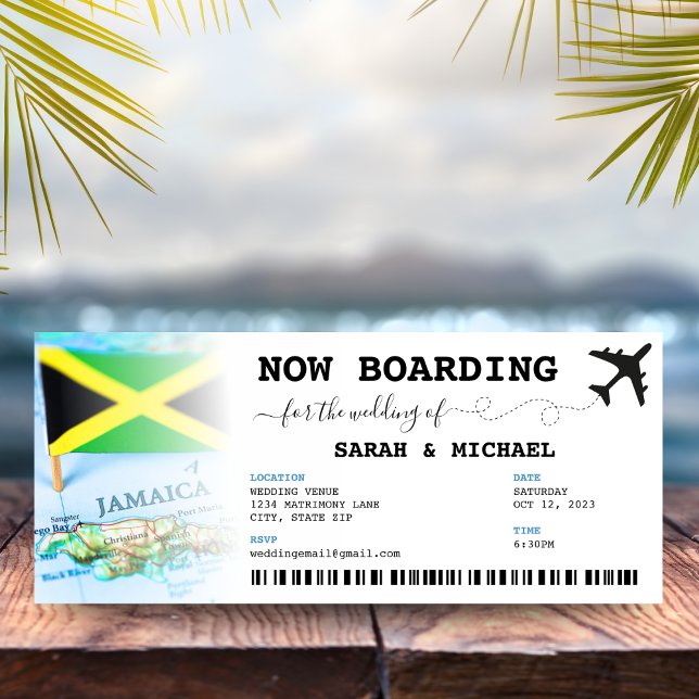 Jamaica Boarding Pass Destination Wedding Invitation (Jamaica Boarding Pass Destination Wedding Invitation
)