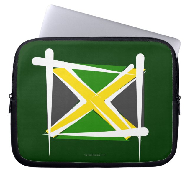 Jamaica Brush Flag Laptop Sleeve (Front)