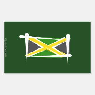Jamaica Brush Flag Rectangular Sticker