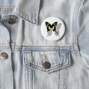 Jamaica Butterfly Shadow Monogram 6 Cm Round Badge