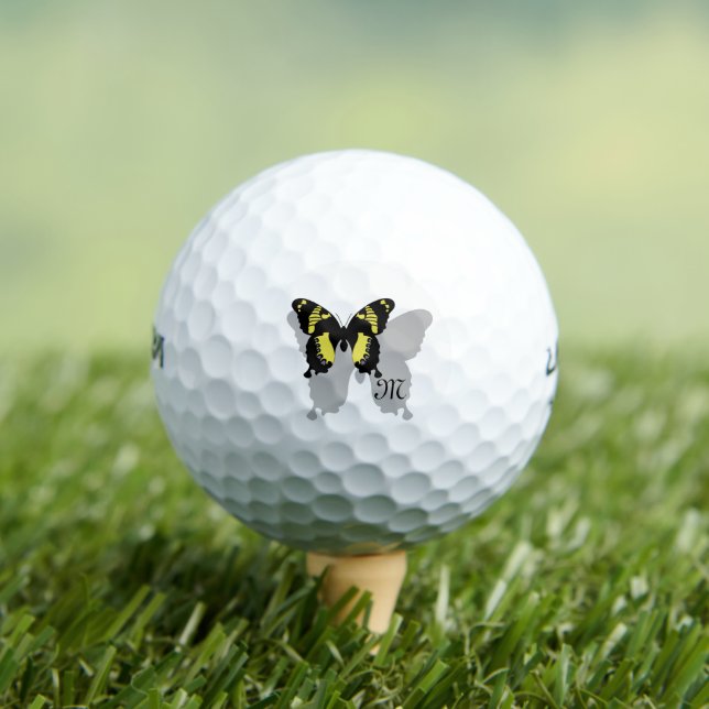 Jamaica Butterfly Shadow Monogram Golf Balls (Insitu Tee)