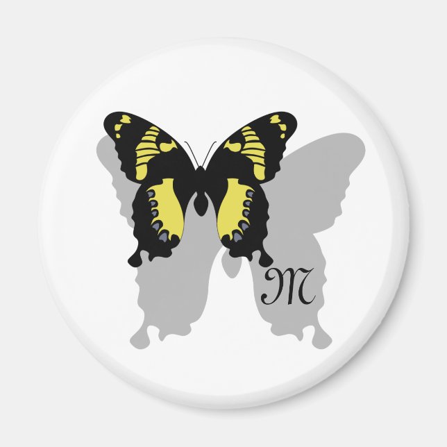 Jamaica Butterfly Shadow Monogram Magnet (Front)
