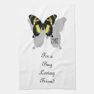 Jamaica Butterfly Shadow Monogram Tea Towel