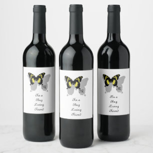 Jamaica Butterfly Shadow Monogram Wine Label
