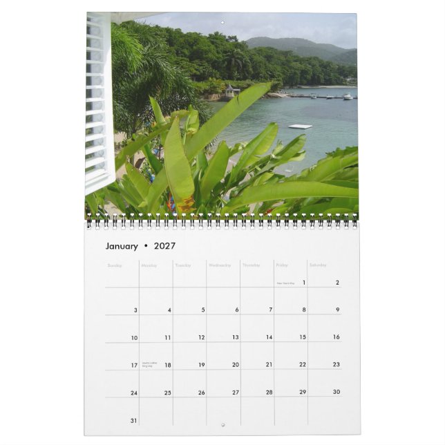 Jamaica Calendar (Jan 2027)
