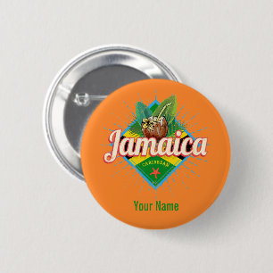 Jamaica caribbean retro flag vacation vintage 6 cm round badge