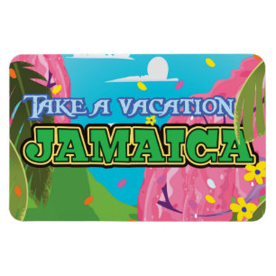 Jamaica cartoon travel poster magnet