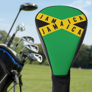 Jamaica Caution Tape Green Gold Jamaican Flag  Golf Head Cover