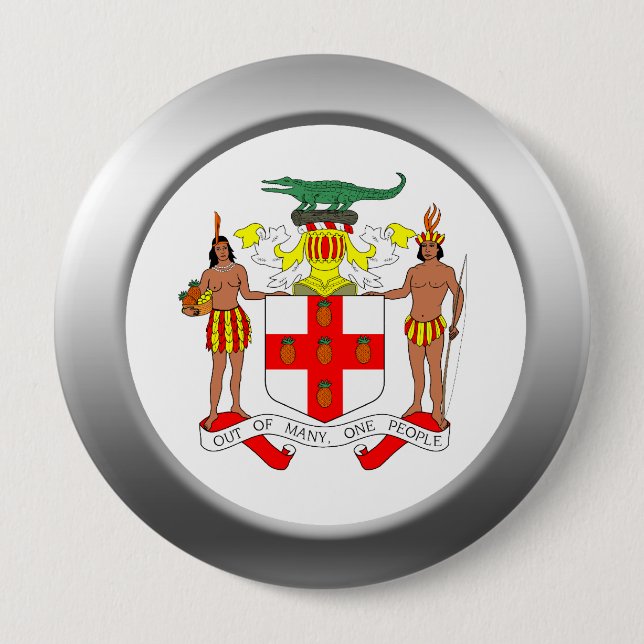Jamaica Coat of Arms 10 Cm Round Badge (Front)