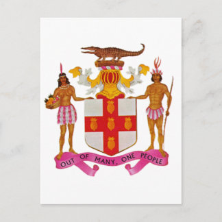 Jamaica coat of arms postcard