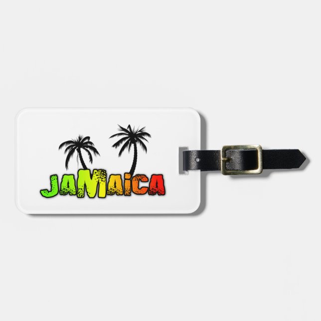 Jamaica coconut trees luggage tag (Front Horizontal)