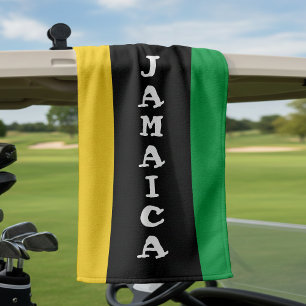 Jamaica Colours Green Gold Black Jamaican Golf Towel