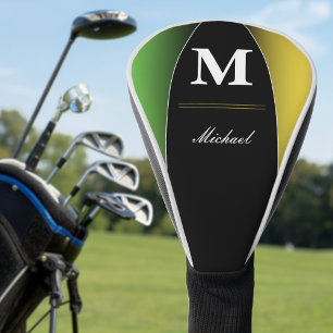 Jamaica Colours Green Gold Caribbean Name Monogram Golf Head Cover