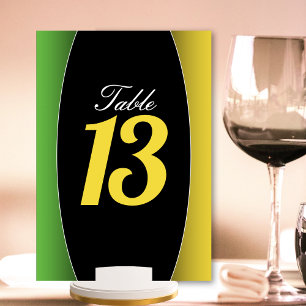 Jamaica Colours Green Gold Caribbean Restaurant Table Number