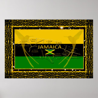 Jamaica Colours Parishes Humming Bird Poster
