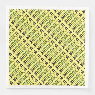 Jamaica Country Flag Colours Typography Holiday Napkin