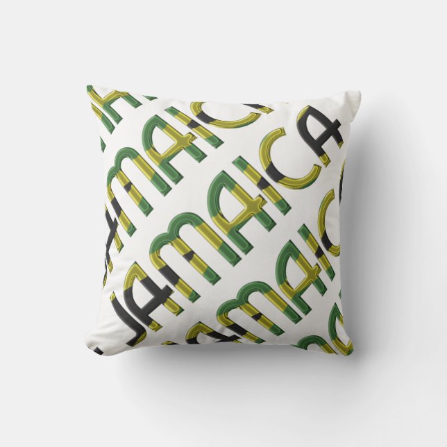 Jamaica Country Flag Colours Typography Souvenir Outdoor Cushion (Front)