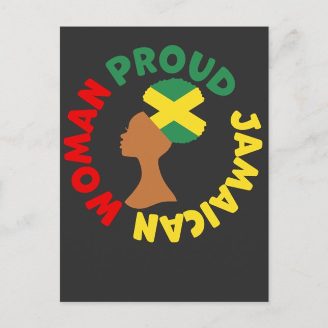 Jamaica Country Flag Roots Proud Jamaican Woman Postcard (Front)