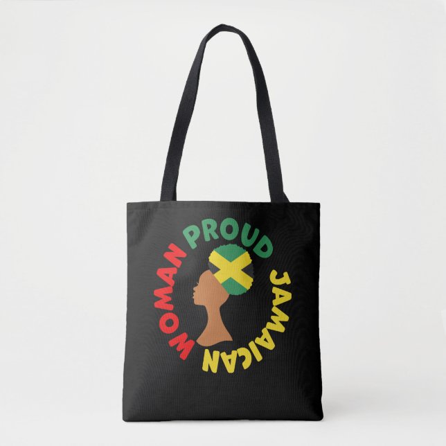 Jamaica Country Flag Roots Proud Jamaican Woman Tote Bag (Front)