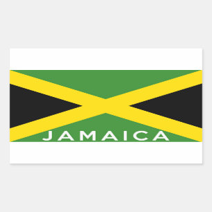 jamaica country flag text name rectangular sticker