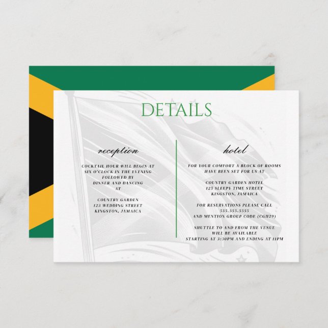 Jamaica Couple Enclosure Card (Front/Back)