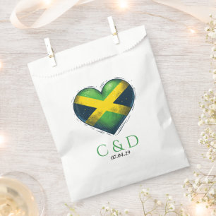 Jamaica Couple Heart Wedding Favour Bags