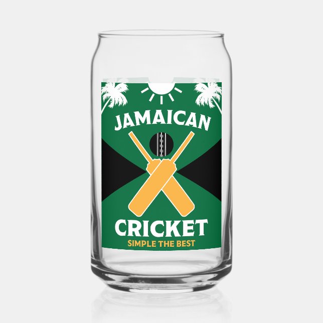 Jamaica Cricket Can Glass (Front)