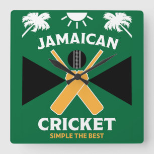 Jamaica Cricket Square Wall Clock