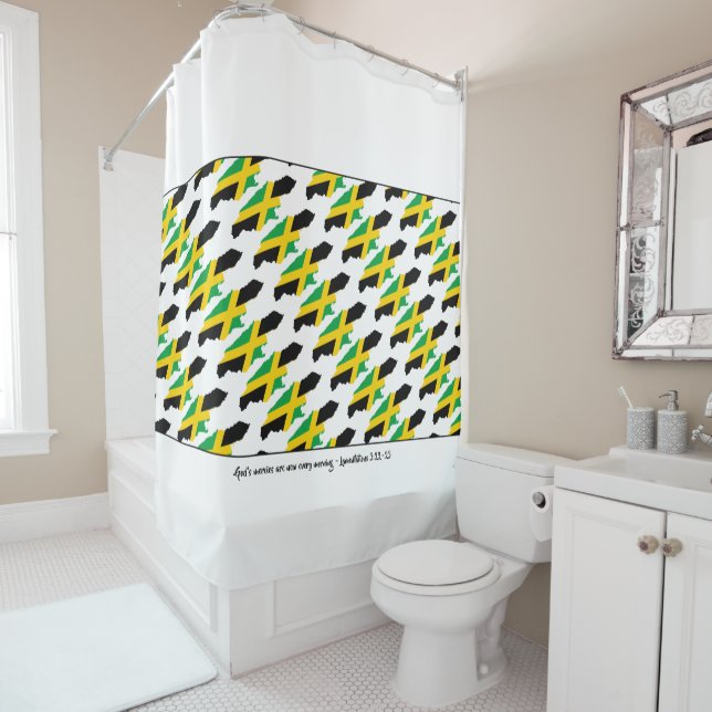 JAMAICA Custom Scripture Shower Curtain (In Situ)