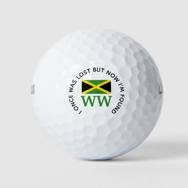 JAMAICA Customized MONOGRAM Christian Lost Found Golf Balls (Front)