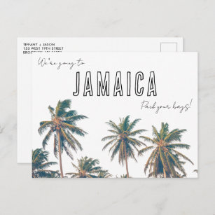 Jamaica Destination Beach Wedding Save the Date Postcard
