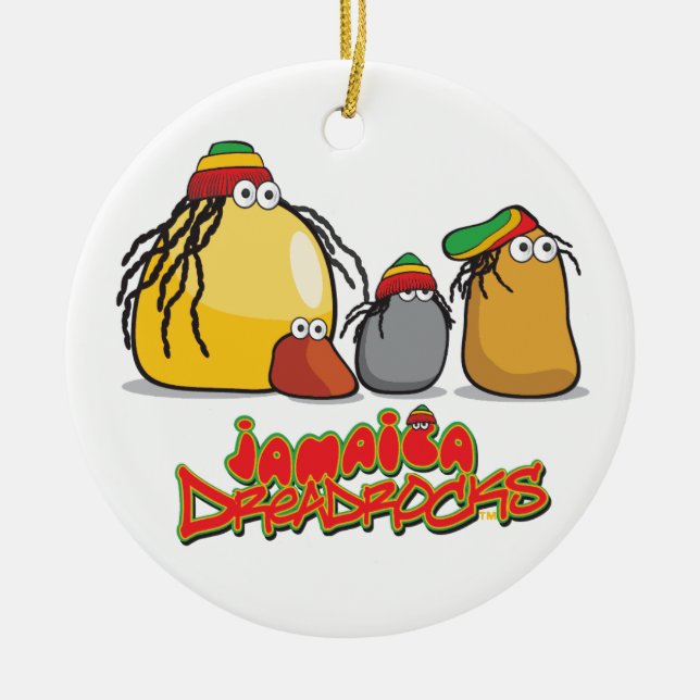 Jamaica DreadRocks Ceramic Tree Decoration (Front)