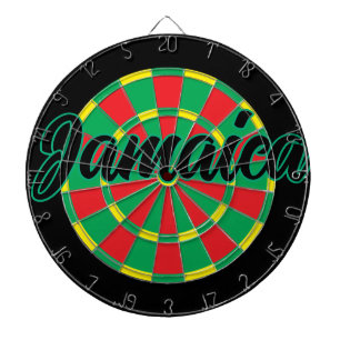 Jamaica editable text Black Green Yellow Red colou Dartboard