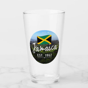 "Jamaica Est. 1962" With Jamaica Flag Art Glass