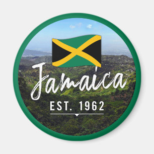 "Jamaica Est. 1962" With Jamaica Flag Art Magnet