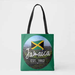 "Jamaica Est. 1962" With Jamaica Flag Art Tote Bag