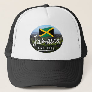 "Jamaica Est. 1962" With Jamaica Flag Art Trucker Hat