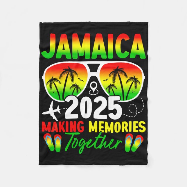 Jamaica Family Reunion 2025 Making Memories Vacati Fleece Blanket (Front)