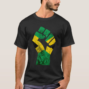 Jamaica Fist Jamaican Pride Jamaican Flag Caribbea T-Shirt