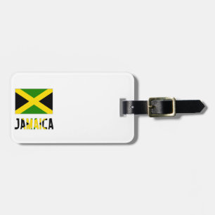 Jamaica Flag and Word Luggage Tag