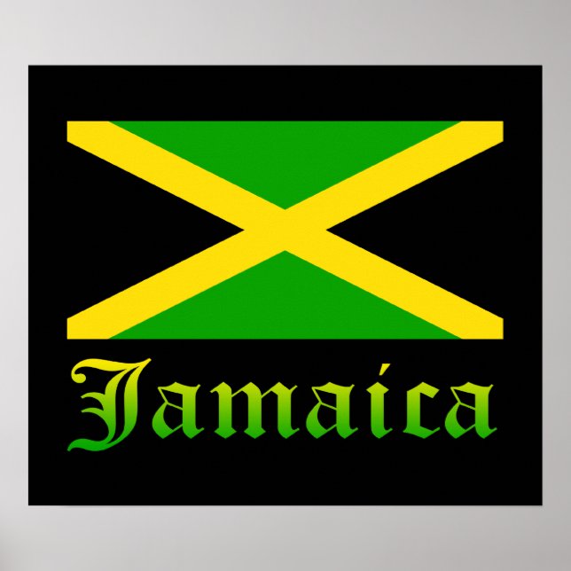 Jamaica Flag, Black, Green and Yellow Poster (Front)