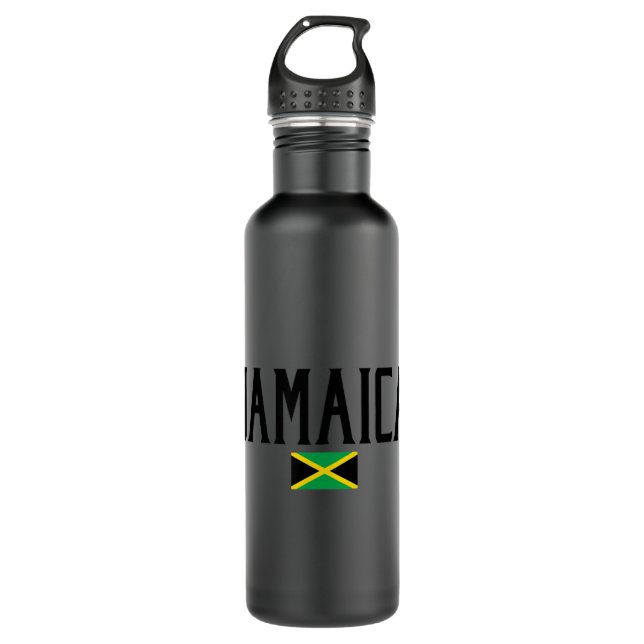 Jamaica Flag Black Text  710 Ml Water Bottle (Front)