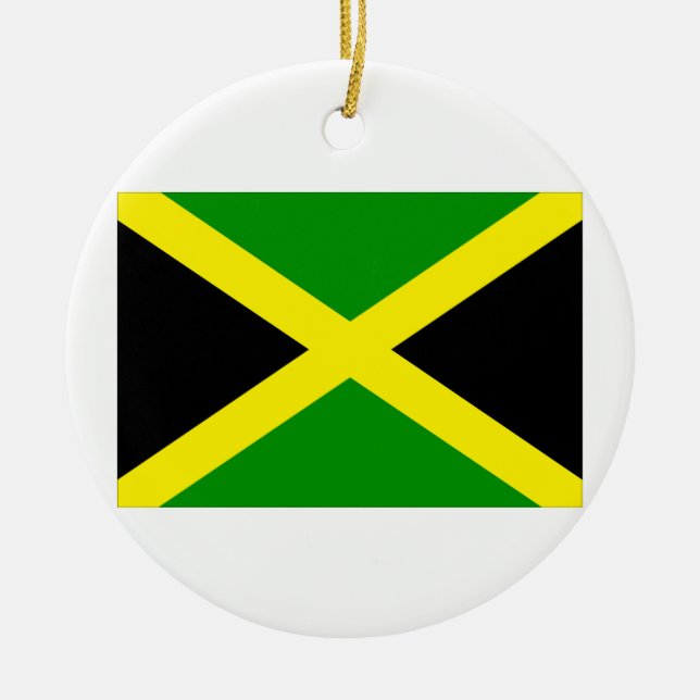 Jamaica Flag Ceramic Tree Decoration (Front)